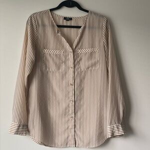Chic by Jacob Sheer Striped Shirt with Pockets